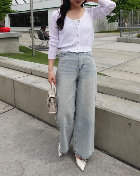 INGNI（イング） シアーリブニットカーディガン ｵﾌﾎﾜｲﾄ