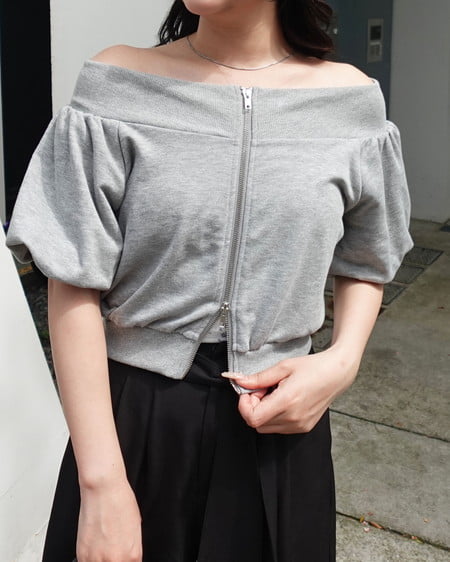 【INGNI SOELA】ダブルジップオフショルスウェット