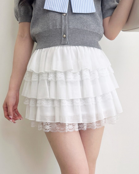 チュールレースフリルスカパン