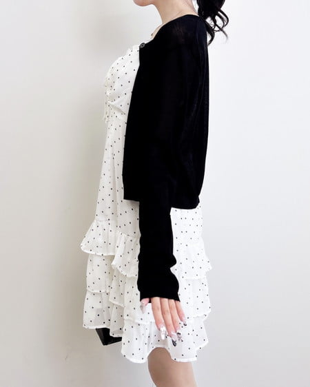 INGNI（イング） アソート柄フリルミニキャミワンピース ｵﾌ/ﾄﾞｯﾄ