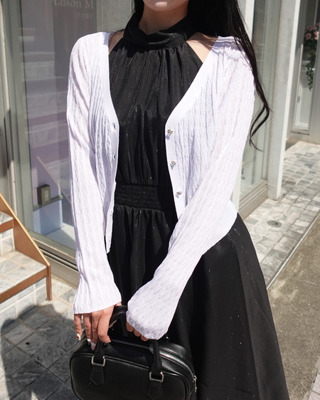 【INGNI SOELA】シアーリブニットカーディガン