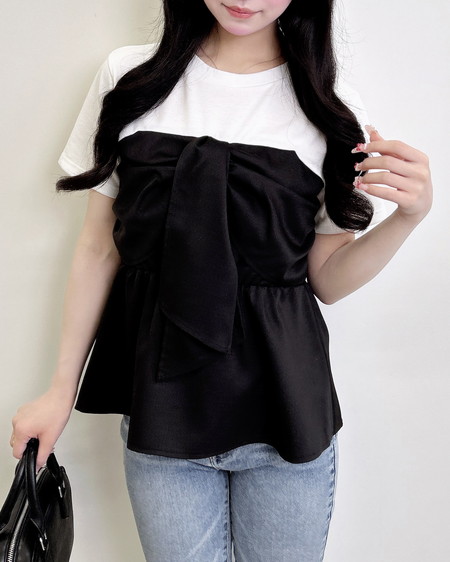 リボンドッキングトップス