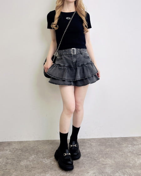 INGNI（イング） メタルロゴリブTシャツ ｸﾛ