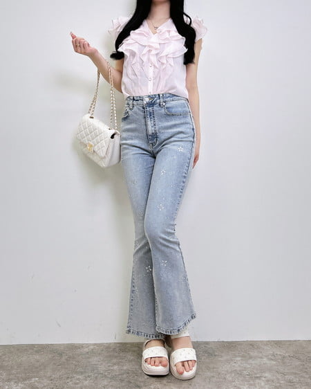 INGNI（イング） フリルシアーノースリーブブラウス ﾋﾟﾝｸ