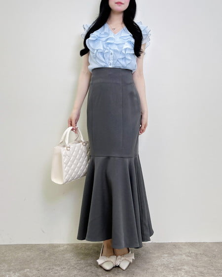 INGNI（イング） フリルシアーノースリーブブラウス ｻｯｸｽ