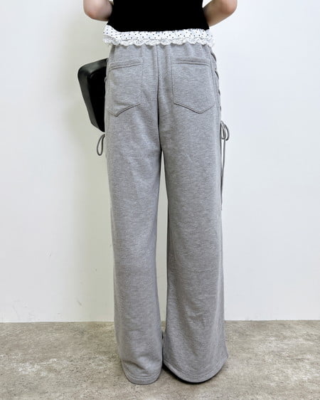 INGNI（イング） サイドレースアップスウェットパンツ ｸﾞﾚｰ