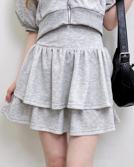 INGNI（イング） ラメポンチジップパーカー＋スカート／セットアップ ｸﾞﾚｰ