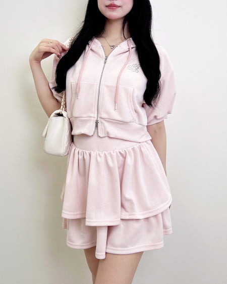 INGNI（イング） ラメポンチジップパーカー＋スカート／セットアップ ﾋﾟﾝｸ