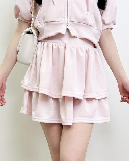 INGNI（イング） ラメポンチジップパーカー＋スカート／セットアップ ﾋﾟﾝｸ