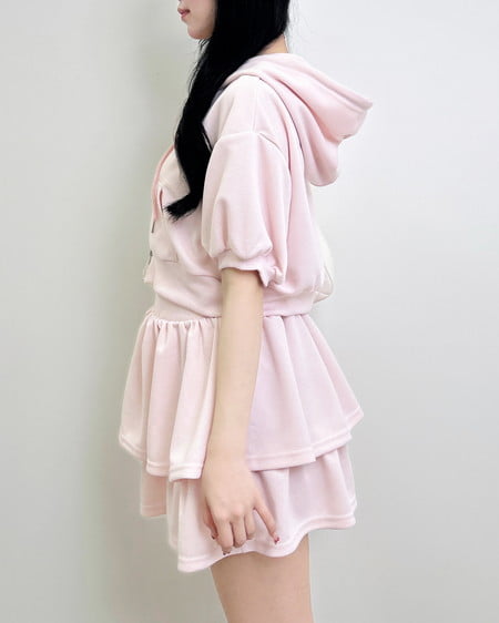 INGNI（イング） ラメポンチジップパーカー＋スカート／セットアップ ﾋﾟﾝｸ