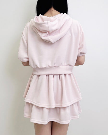 INGNI（イング） ラメポンチジップパーカー＋スカート／セットアップ ﾋﾟﾝｸ