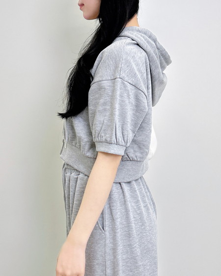 INGNI（イング） ラインストーンロゴミニスウェットジップパーカー ｸﾞﾚｰ