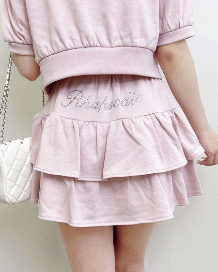 ラインストーンロゴフリルスカート