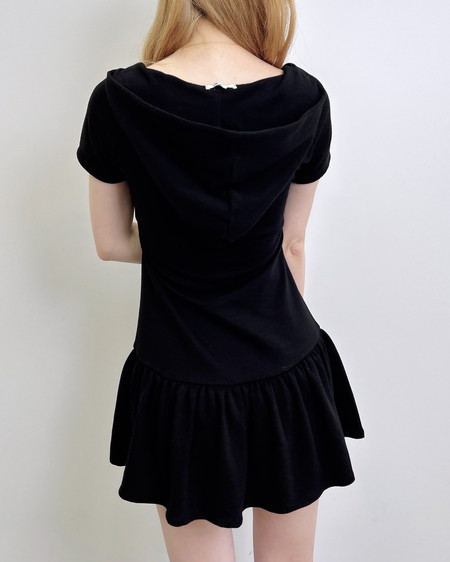 INGNI（イング） スウェットフリルミニワンピース ｸﾛ