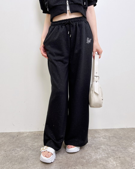 INGNI（イング） ラメジップパーカー＋パンツ／セットアップ ｸﾛ