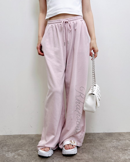 INGNI（イング） ラインストーンロゴスウェットパンツ ﾗｲﾄﾋﾟﾝｸ