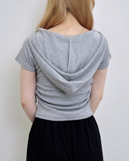 INGNI（イング） ヘンリーネックフードリブトップス ｸﾞﾚｰ