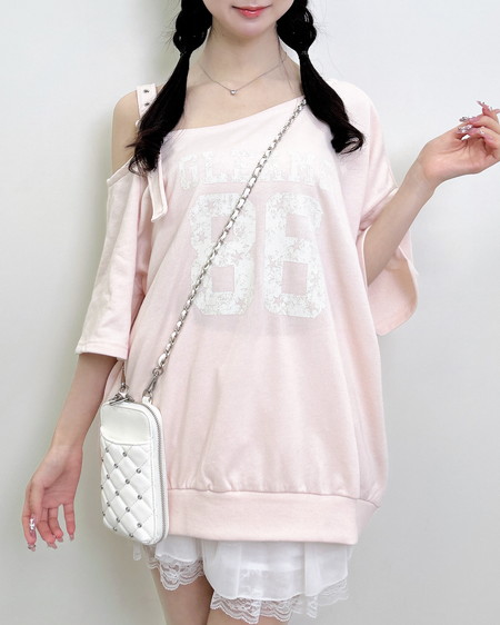 INGNI(イング)  【4／30 2時までの限定価格】肩ベルト付ナンバリングスウェットトップス