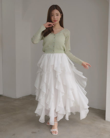 【INGNI SOELA】シアーラッフルフリルスカート