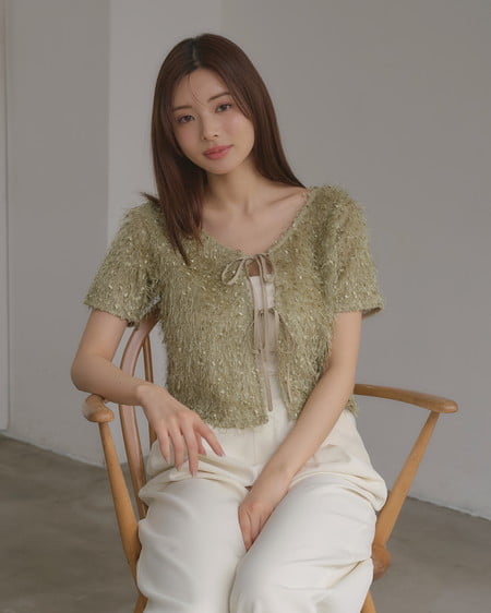 INGNI（イング） 2Wayフリンジカーディガン ﾐﾝﾄｸﾞﾘｰﾝ