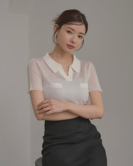 【INGNI SOELA】シアースキッパーリブニット