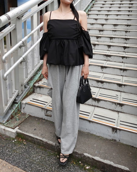 INGNI（イング） レースレイヤードサイドカットスウェットパンツ ｸﾞﾚｰ