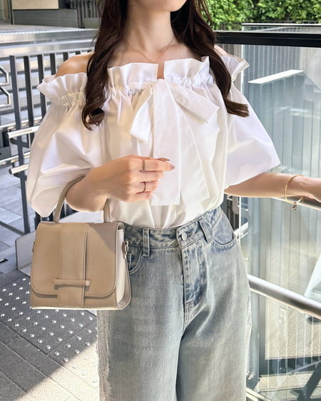 【SOELA】【5／17 24時までの限定価格】2Wayギャザーオフショルブラウス