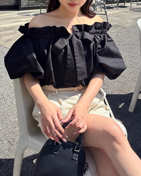 【SOELA】【5／17 24時までの限定価格】2Wayギャザーオフショルブラウス