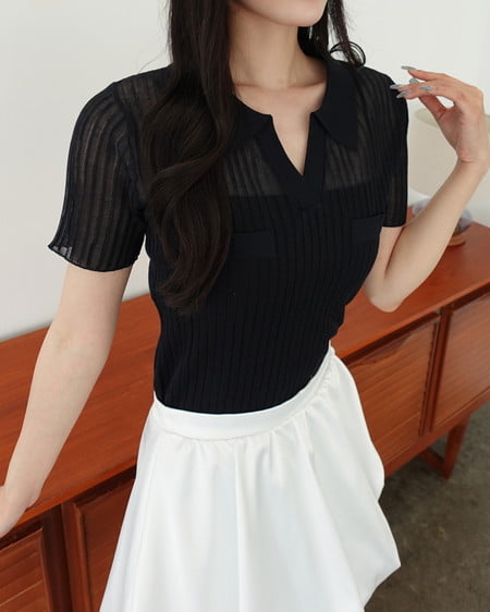 【SOELA】シアースキッパーリブニット