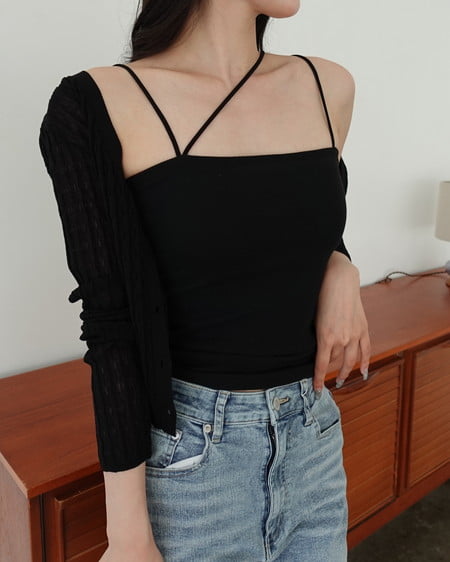 【SOELA】【5／17 24時までの限定価格】アシメストラップカップ付キャミソール