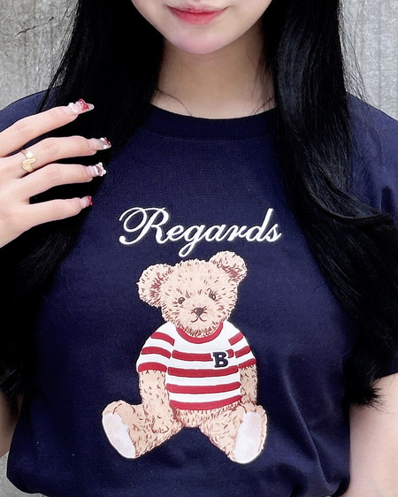 INGNI（イング） 刺繍ロゴくまプリントTシャツ ｺﾝ