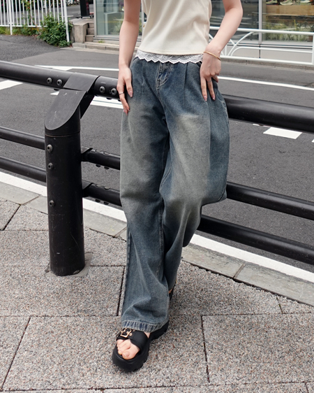 【5／27 2時までの限定価格】バレルレッグデニムパンツ