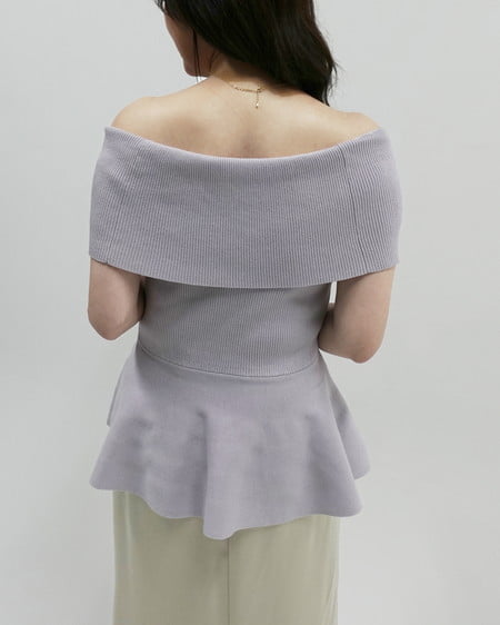 INGNI（イング） ペプラムオフショルデザインニット ﾗﾍﾞﾝﾀﾞｰ