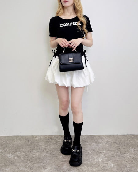 INGNI（イング） リボンバルーンミニスカパン ｵﾌﾎﾜｲﾄ