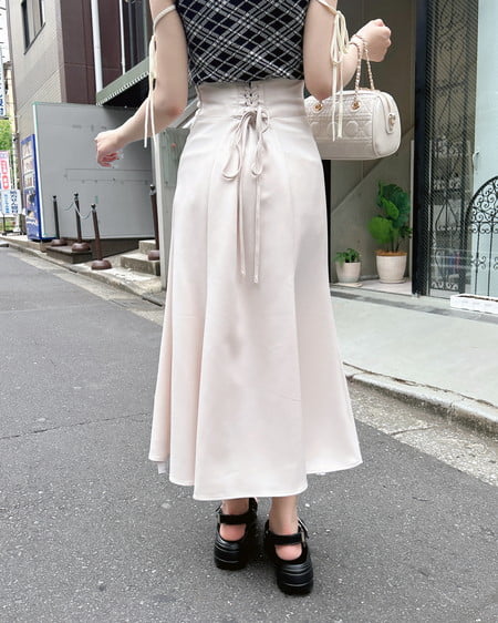 INGNI（イング） バックレースアップマーメイドスカート ﾗｲﾄﾍﾞｰｼﾞｭ/A