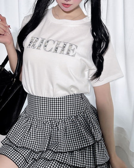 INGNI(イング) ビジューロゴTシャツ オフホワイト