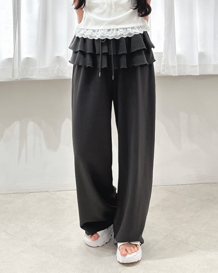 【6／10 2時までの限定価格】【WEB限定】フリルスウェットパンツ