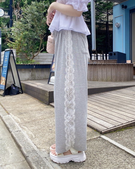INGNI（イング） サイドレースラメスウェットパンツ ｸﾞﾚｰ