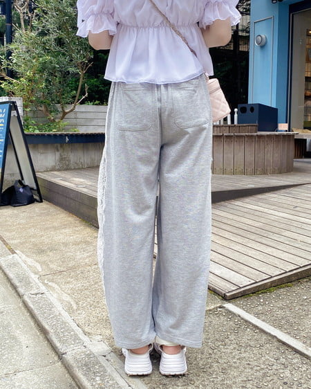 INGNI（イング） サイドレースラメスウェットパンツ ｸﾞﾚｰ