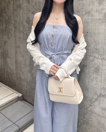 INGNI（イング） 金ボタンビスチェ＋ワイドパンツ／セットアップ ｻｯｸｽ