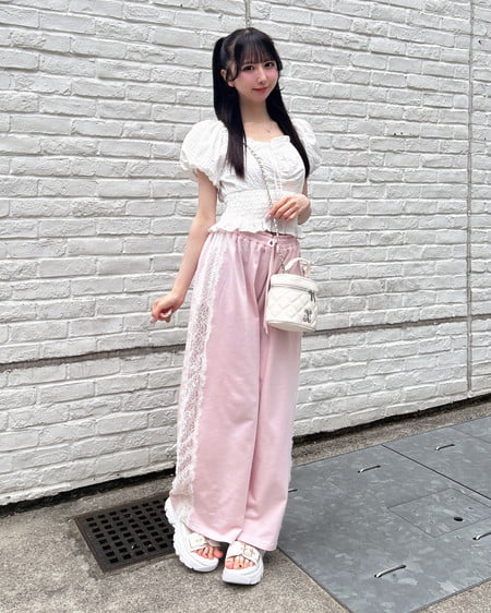 サイドレースラメスウェットパンツ