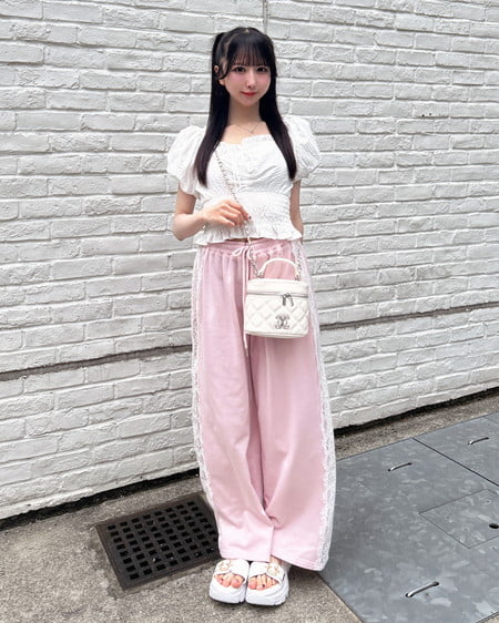 INGNI（イング） サイドレースラメスウェットパンツ ﾗｲﾄﾋﾟﾝｸ
