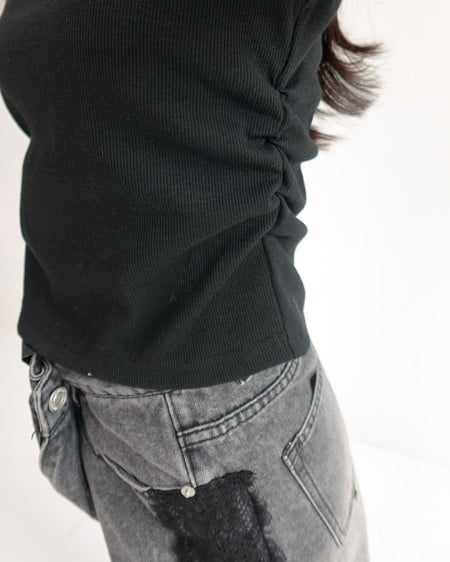 INGNI(イング) バックシャンレースTシャツ クロ