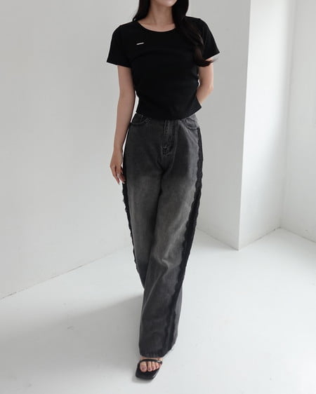 INGNI(イング) バックシャンレースTシャツ クロ