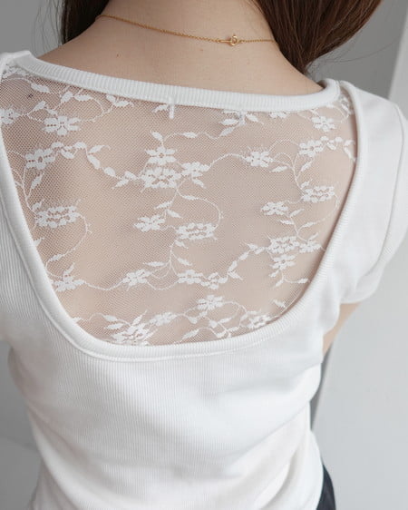 INGNI(イング) バックシャンレースTシャツ オフホワイト