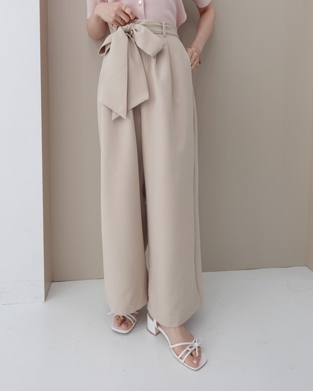 【SOELA】【6／15 24時までの限定価格】リボンワイドパンツ
