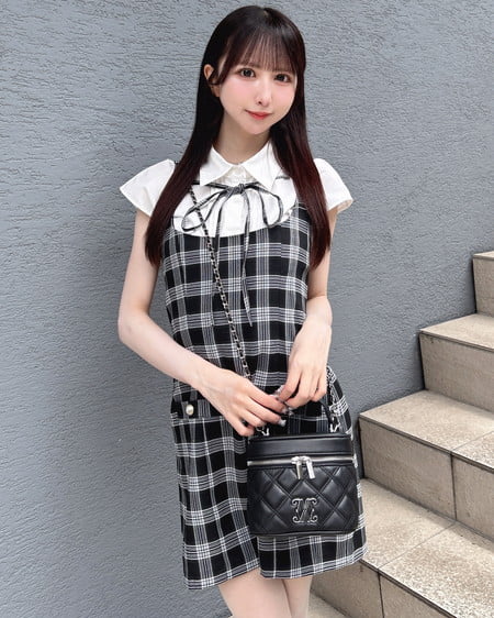 INGNI(イング) シャツ+ジャンスカ/セット オフホワイト/クロチェック