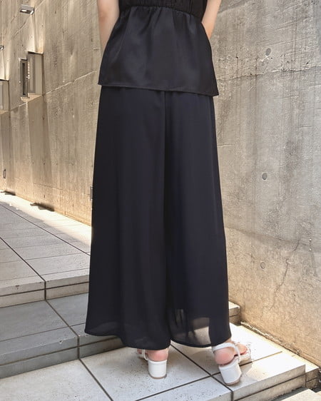 INGNI(イング) ジョーゼットイージースカンツ クロ