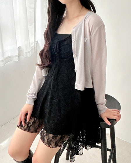 INGNI（イング） レースイレヘムキャミワンピース ｸﾛ