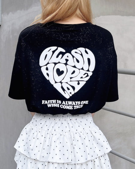 バックハートラメチュニックTシャツ